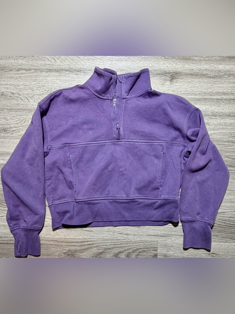 Old Navy Active Women’s Pullover Sweatshirt Quarter Zip Dynamic Fleece XL Purple
